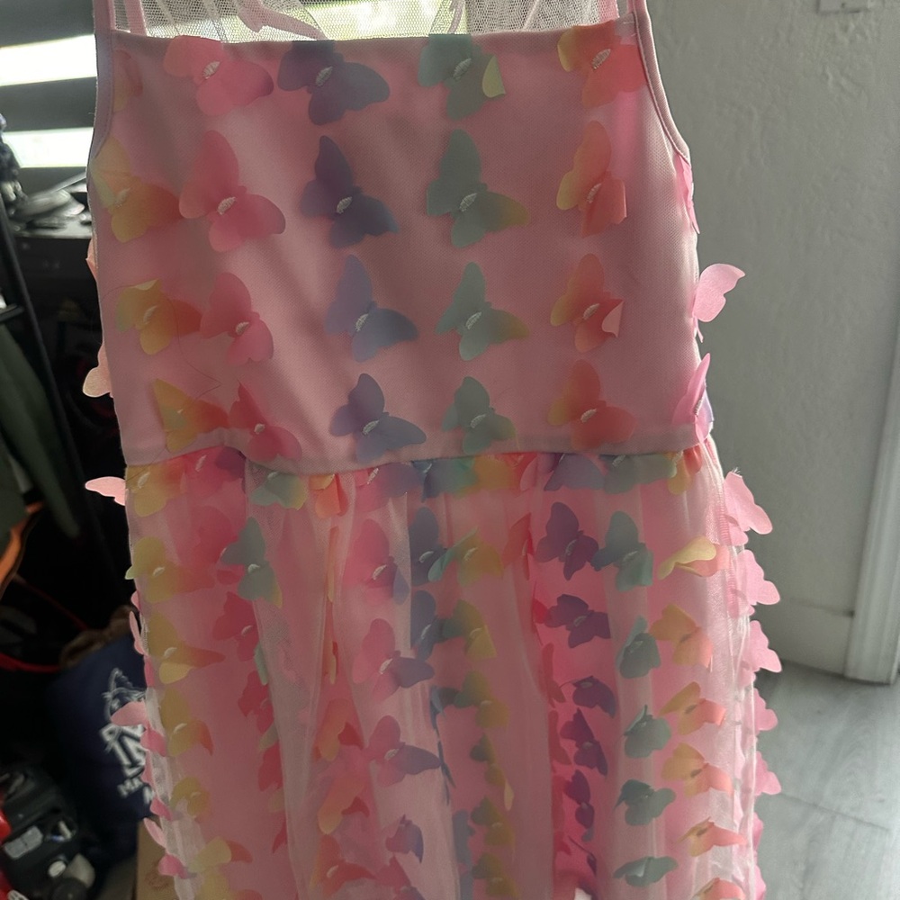 Pink Butterfly Kids Dress